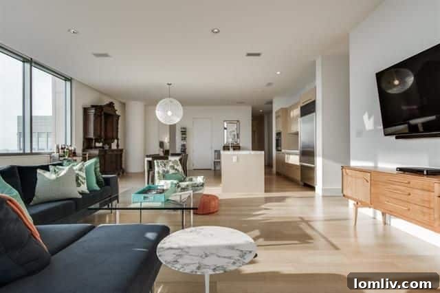 Modern Living Room with City Views