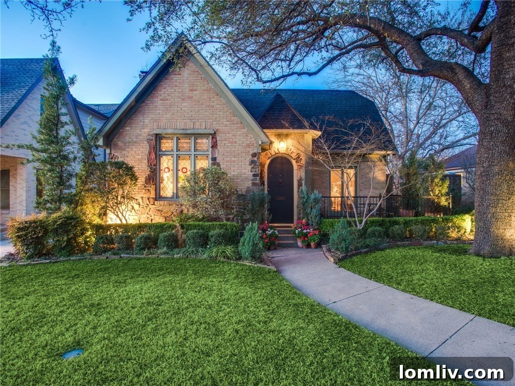 Charming 1928 Tudor home exterior in Greenland Hills, Dallas