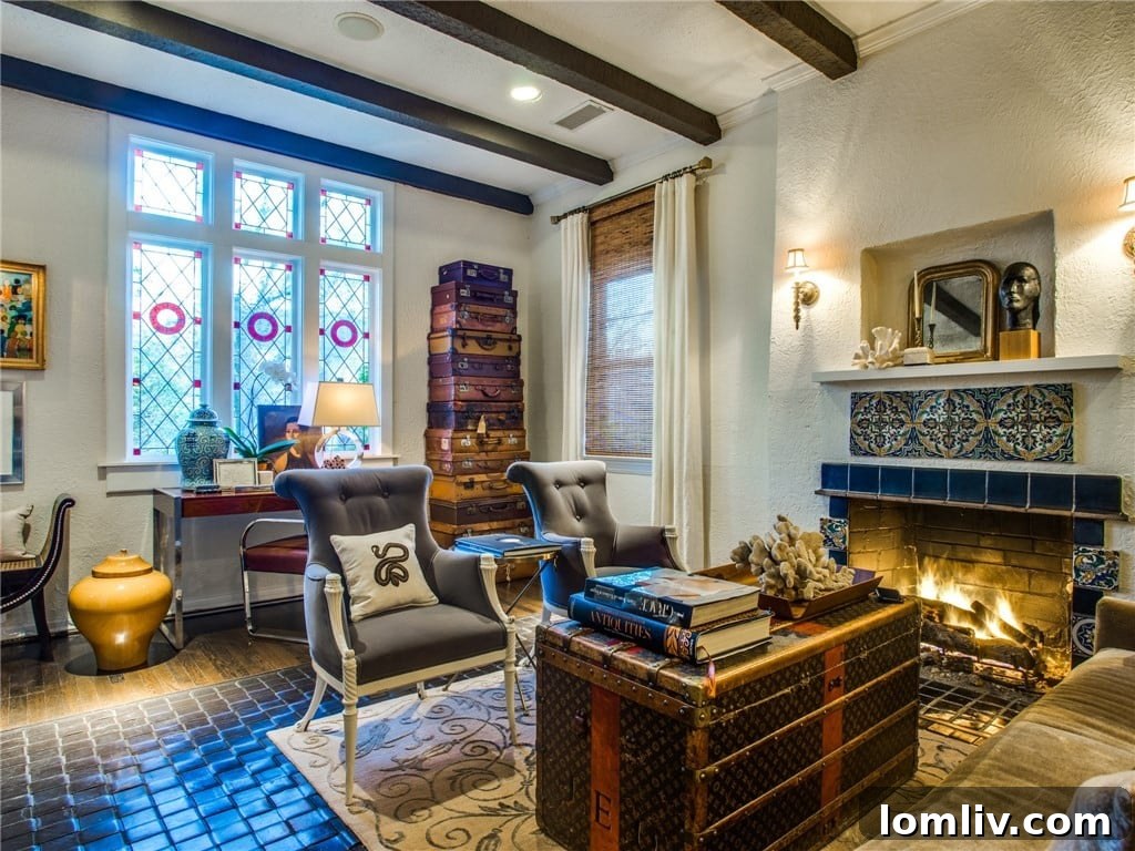 Greenland Hills Tudor home entryway and living room