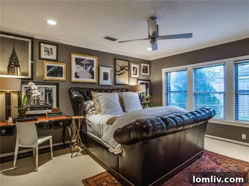 Close-up of stained glass windows in a historic Dallas home