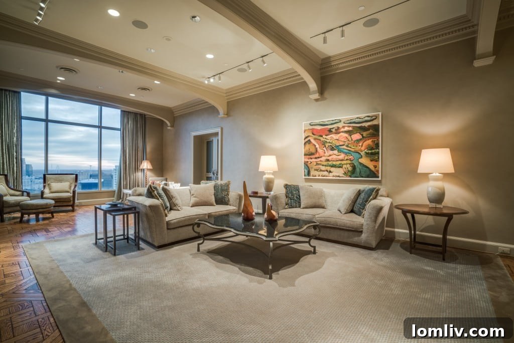 Claridge Rejoices Four R Style 6 Elegant seating area in Dallas Claridge penthouse