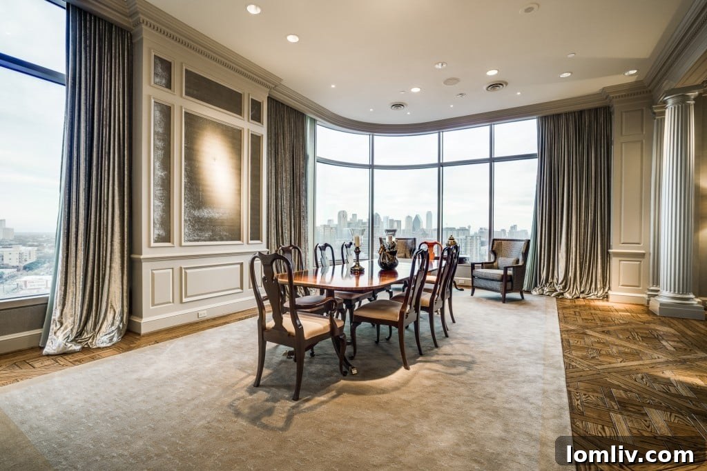 Claridge Rejoices Four R Style 7 Spacious dining room with panoramic city views