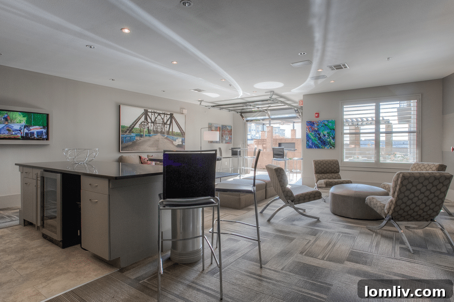 The exclusive Owner’s Lounge at The Shelby Residences, featuring comfortable seating and modern decor