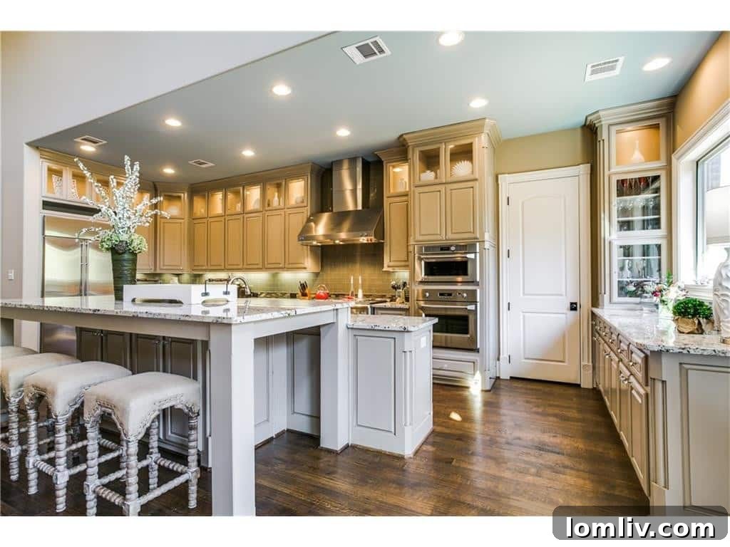 Modern kitchen with high-end appliances and granite countertops