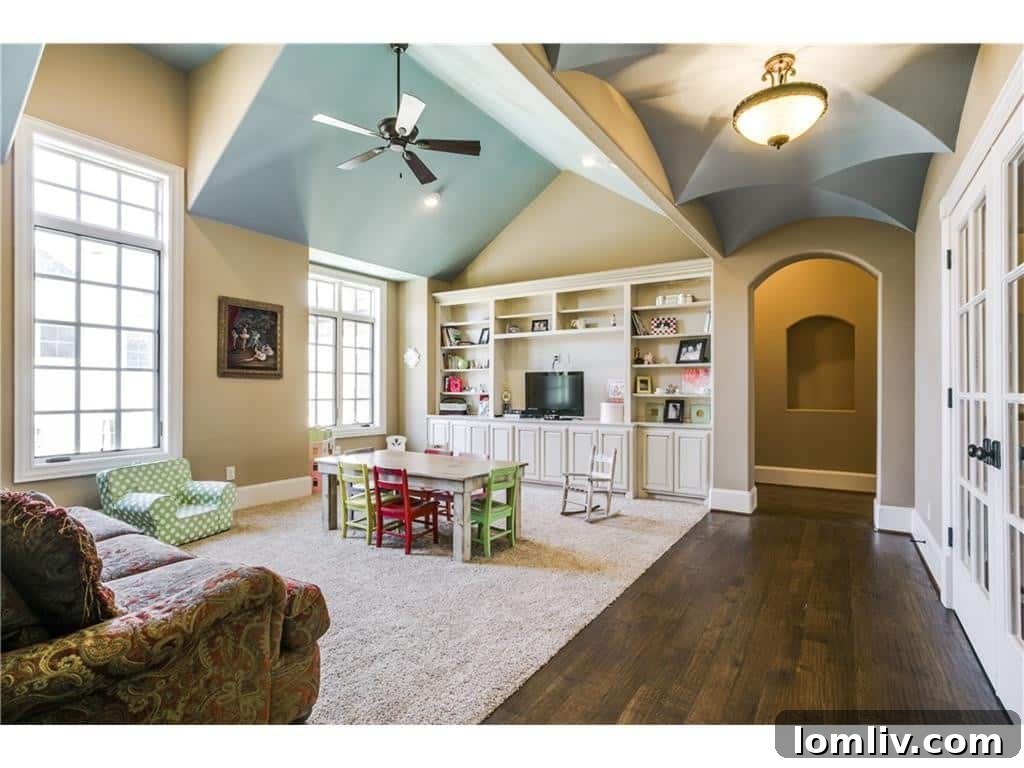 Upper level media or bonus room, ideal for family entertainment