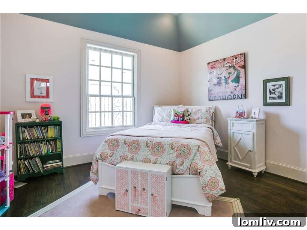 Bright children's bedroom with ample space