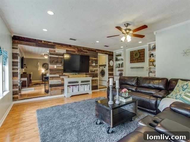 Lush backyard with a spacious patio, ideal for outdoor entertaining