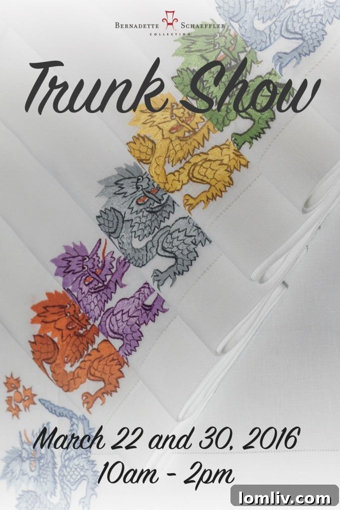 Trunk Show Invitation for Bernadette Schaeffler Fine Linens