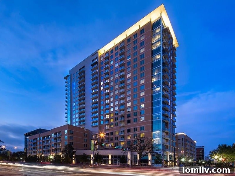 3700M apartment complex, a multi-story building with a modern facade and surrounding greenery