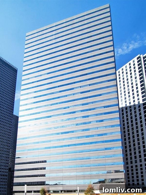 One Dallas Center residential tower with modern architecture