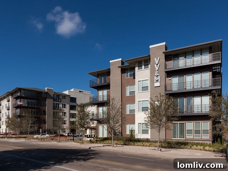 VV&M Boutique Residential Living apartment complex with modern architecture and landscaping