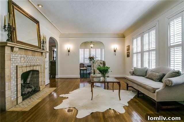 Your Weekend Passport to 5 Stellar Dallas Open Houses 19 Original Batchelder fireplace and handcrafted marble mosaic floor in 6021 Mercedes Ave