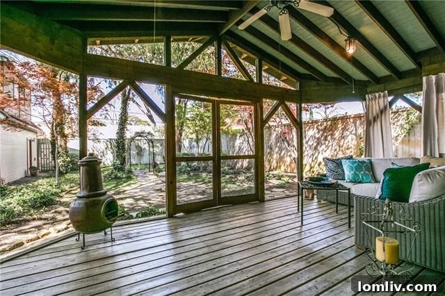Your Weekend Passport to 5 Stellar Dallas Open Houses 21 Bright sunroom with distinctive drip plaster ceiling and stained glass windows at 6021 Mercedes Ave