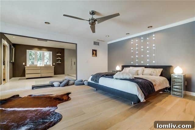 Your Weekend Passport to 5 Stellar Dallas Open Houses 6 Luxurious primary bedroom suite with clean lines and an open-concept bath at 6868 Meadowcreek Drive