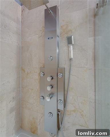 Frosted Glass Door in Master Bathroom