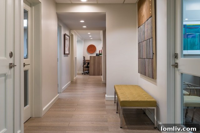 Detail of a stylish desk setup in one of the private offices, showcasing contemporary design and functionality