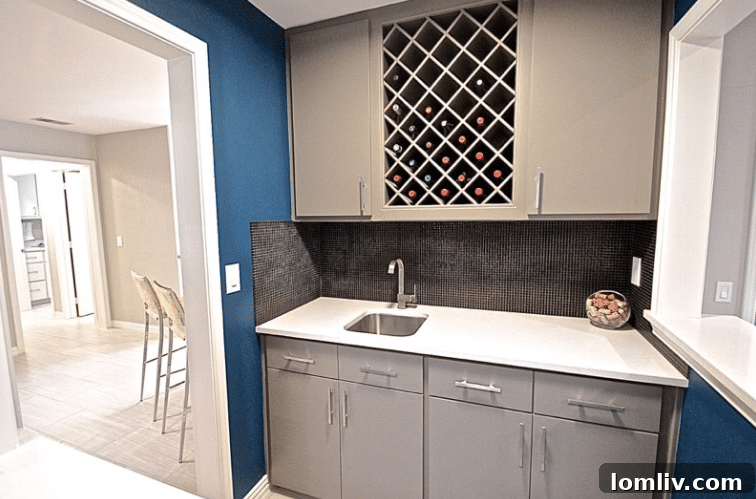 A view across the spacious kitchen, highlighting the functional layout.