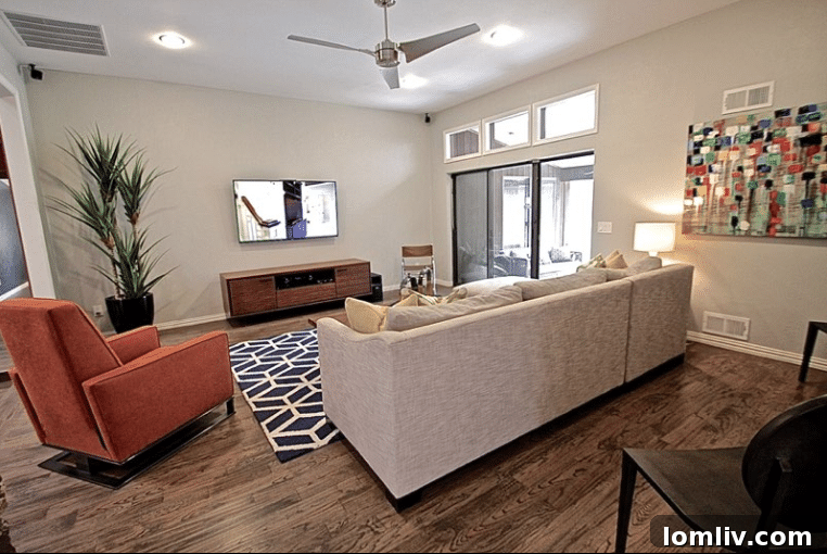 Kevin Twitty's Dream Reno Hits Market Wednesday 30 The Mid-Century Modern TV console, perfectly scaled for the large family room.