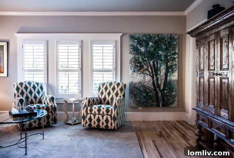 Interior of Kelly and Tom Hoffmann's home, showcasing their unique blend of historic and modern design.