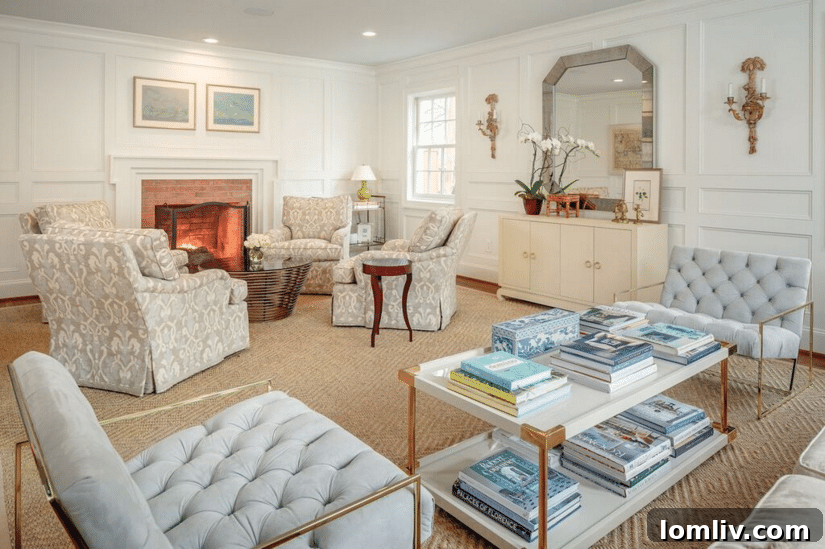 Amy Berry and Christy Berry standing in a luxurious living room, showcasing a meticulously designed space at 4432 McFarlin Blvd in University Park.