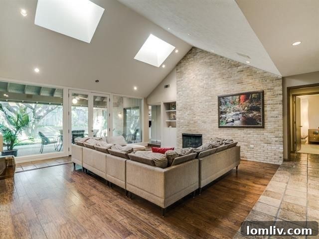 Love at First Sight: Dallas Open Houses This Weekend 14 Bright living room with vaulted ceilings and skylights