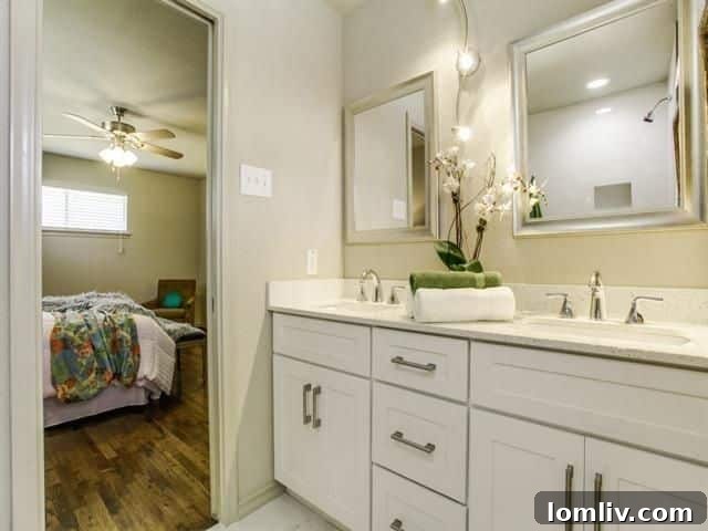 Love at First Sight: Dallas Open Houses This Weekend 21 Elegant master bathroom featuring double sinks and subway tile shower