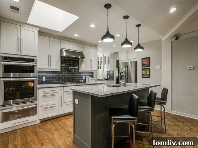 Love at First Sight: Dallas Open Houses This Weekend 10 Modern renovated kitchen with sleek cabinetry and stainless steel appliances