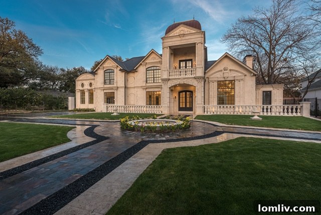 9818 Hathaway Estate - Grand French Chateau Entrance