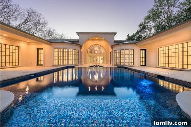 Outdoor Pool and Showcase Car Garage