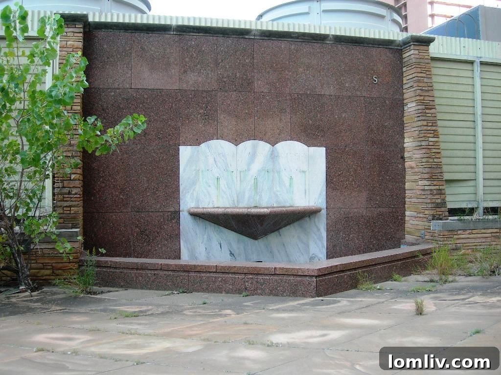 Tomorrow's Preservation Dallas Tour Features 511 N Akard Adaptive Reuse Marvel 4 Historic rooftop fountain on the third-floor deck of 511 N. Akard