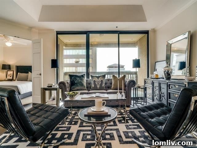 Exterior view of The Shelton condo building on Luther Ln.