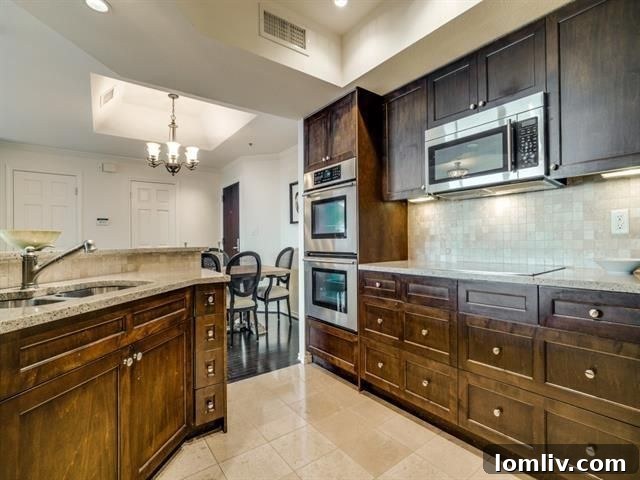 Gourmet kitchen featuring SubZero appliances in 5909 Luther Ln condo.
