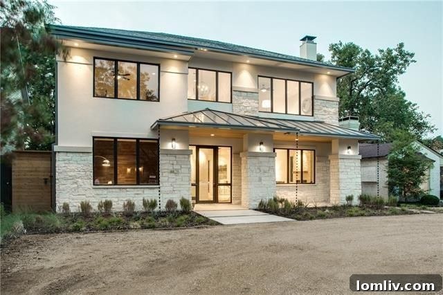 Elegant contemporary exterior of 4428 Greenbrier Dr.