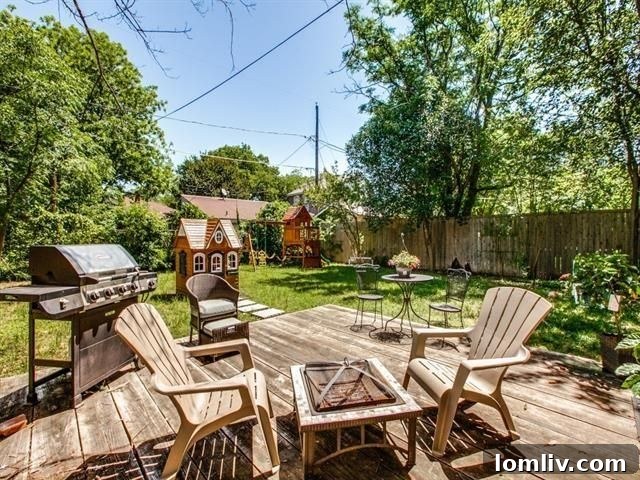Lush backyard oasis at the Junius Heights historic home.