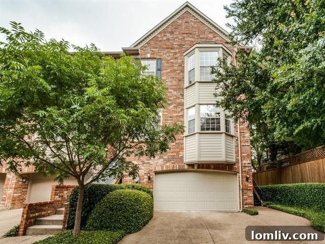 Modern townhome exterior at 2809 Welborn St, Oak Lawn.