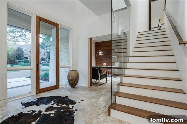 Stylish living room with wooden accents at 4428 Greenbrier Dr.