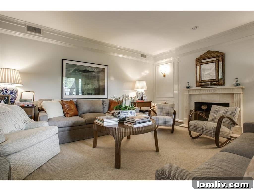 Greenway Parks Reimagined: A Designer's Modern Traditional Vision 5 Lacquered Walls in Formal Living Room - 5319 Nakoma