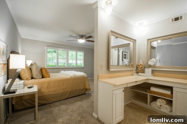 Serene Bedroom with Plush New Carpeting