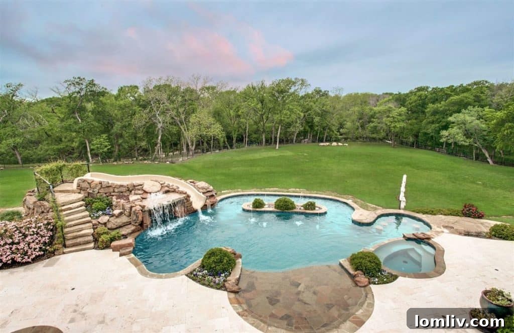 Inviting outdoor living space with pool