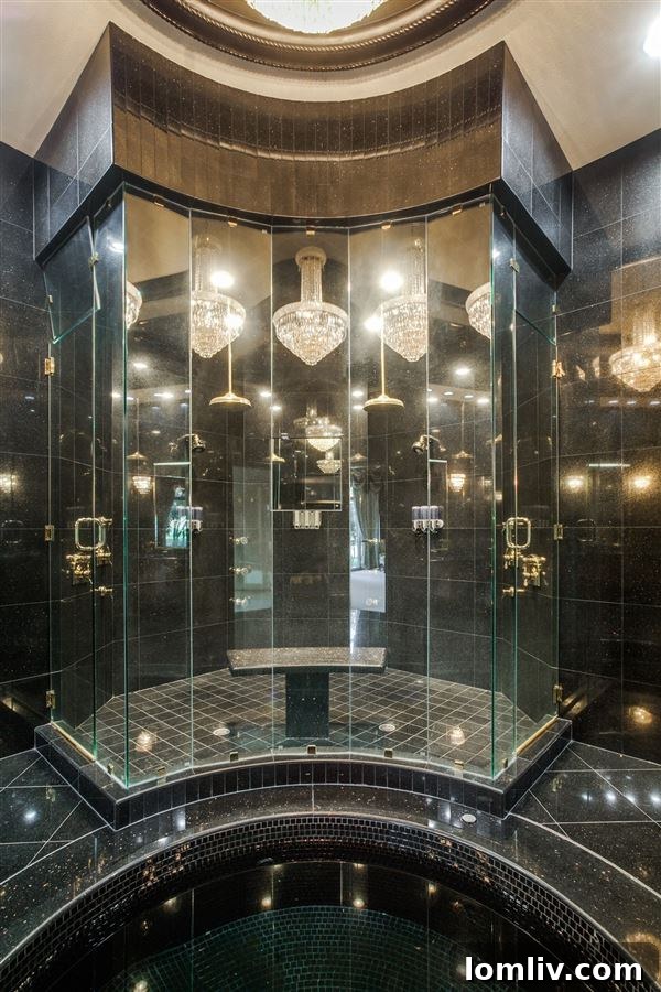 Opulent custom closet in the master retreat