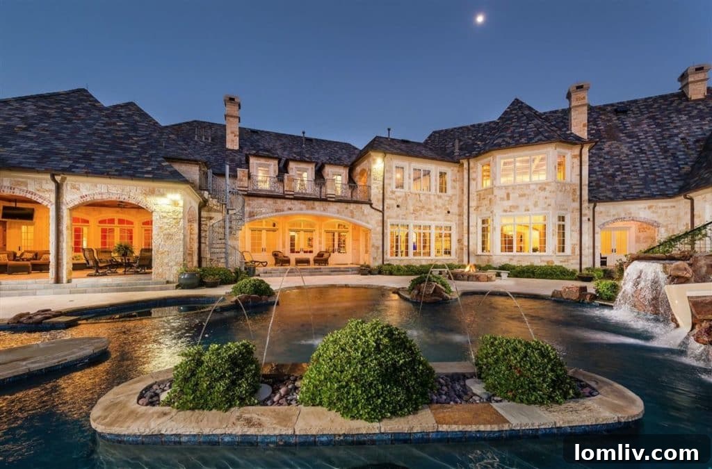 Exterior view of the French Provincial estate in Plano