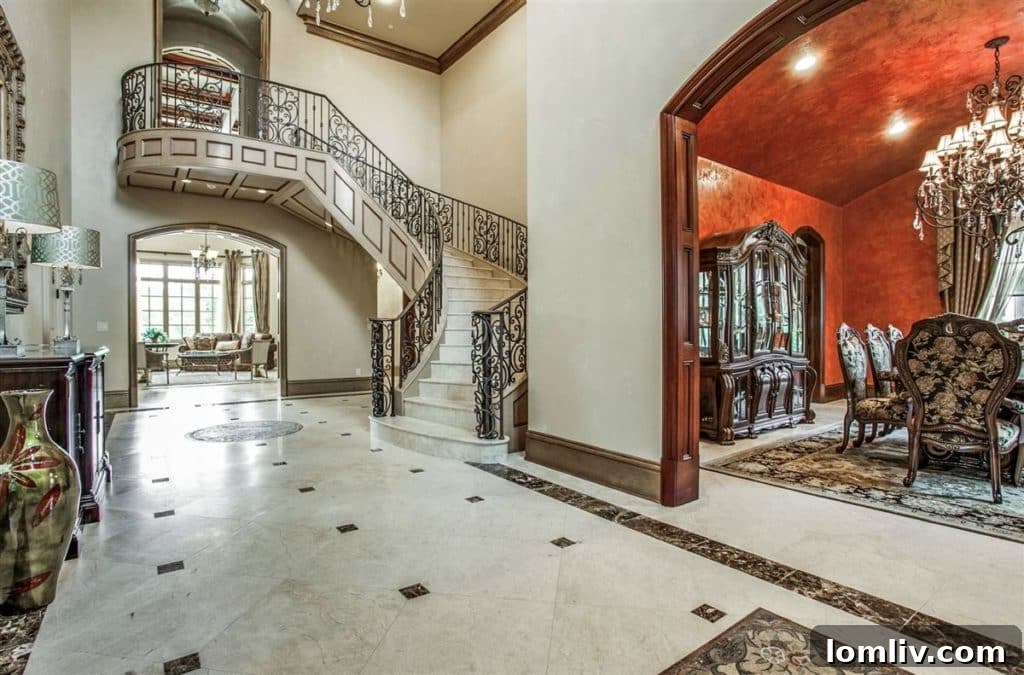 Elegant dining area of the French Provincial home
