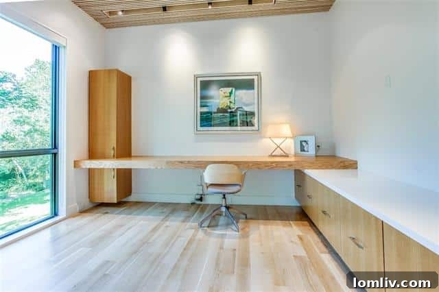 Frank D. Welch's signature stick ceiling in the study