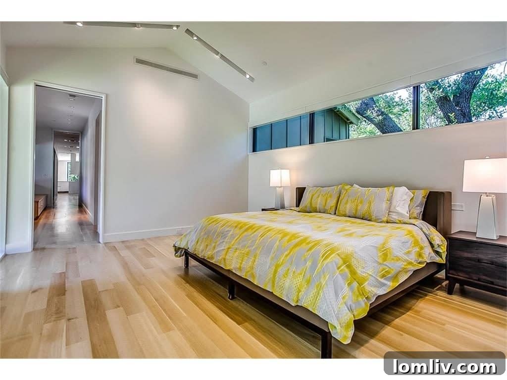 Contemporary Bathroom with Serene Tree Views