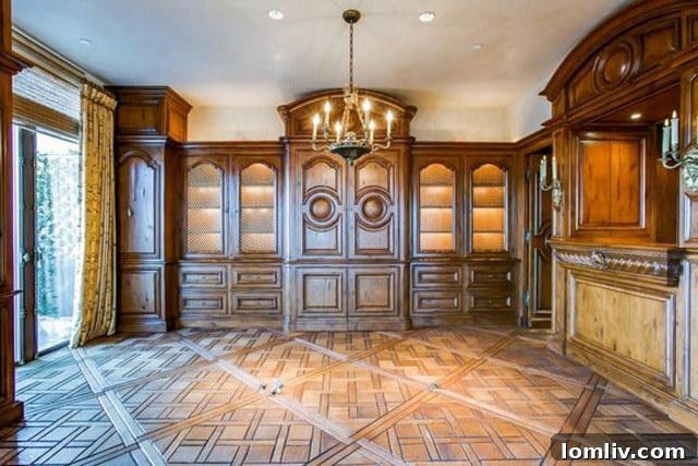 Luxurious paneled den at 3505 Turtle Creek, Unit 14A, perfect for sophisticated relaxation.