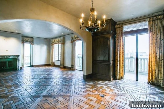 Exquisite custom millwork and polished floors define the living spaces at 3505 Turtle Creek, Unit 14A.