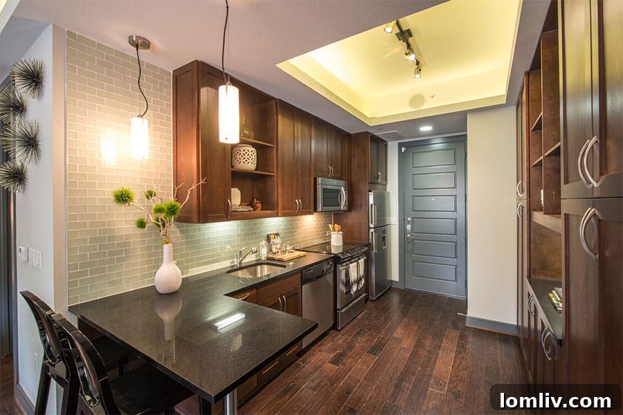 Spacious living area in a Taylor Luxury Apartment, showcasing ample natural light and elegant furnishings