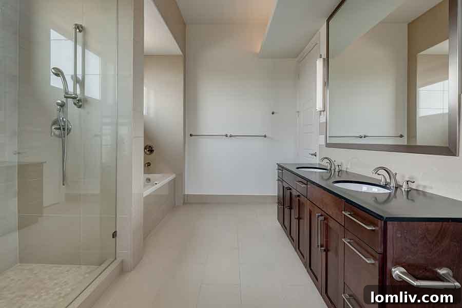 Stylish bathroom with modern fixtures and clean design in Taylor Luxury Apartments