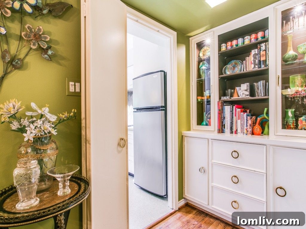 Luxurious master bedroom designed for privacy and tranquility, featuring custom matchstick blinds and a unique long bunker window