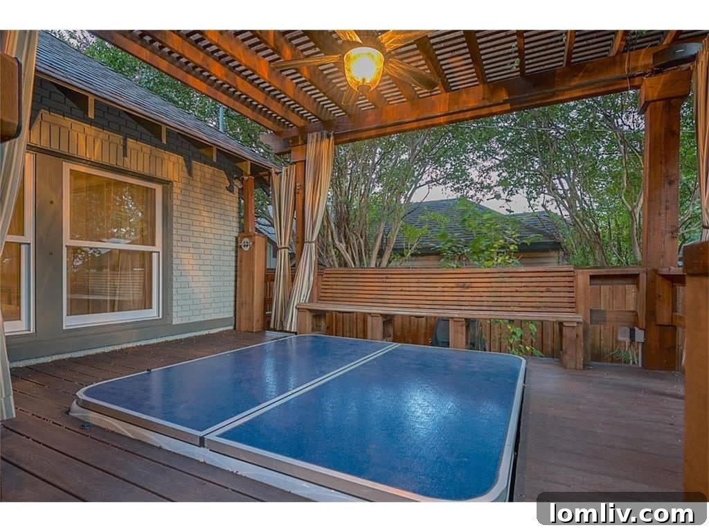 Pergola Covered Hot Tub and Deck in Private Backyard